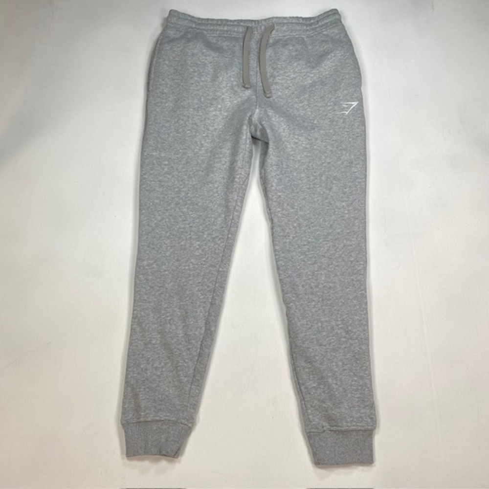 Gymshark Crest Joggers Mens Medium Light Grey Marl Tapered Sweatpants A2A4H